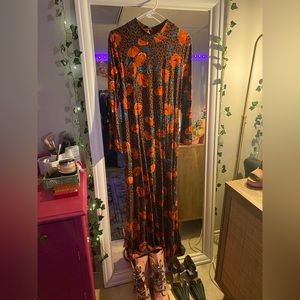 Free People Leopard Floral Maxi Dress